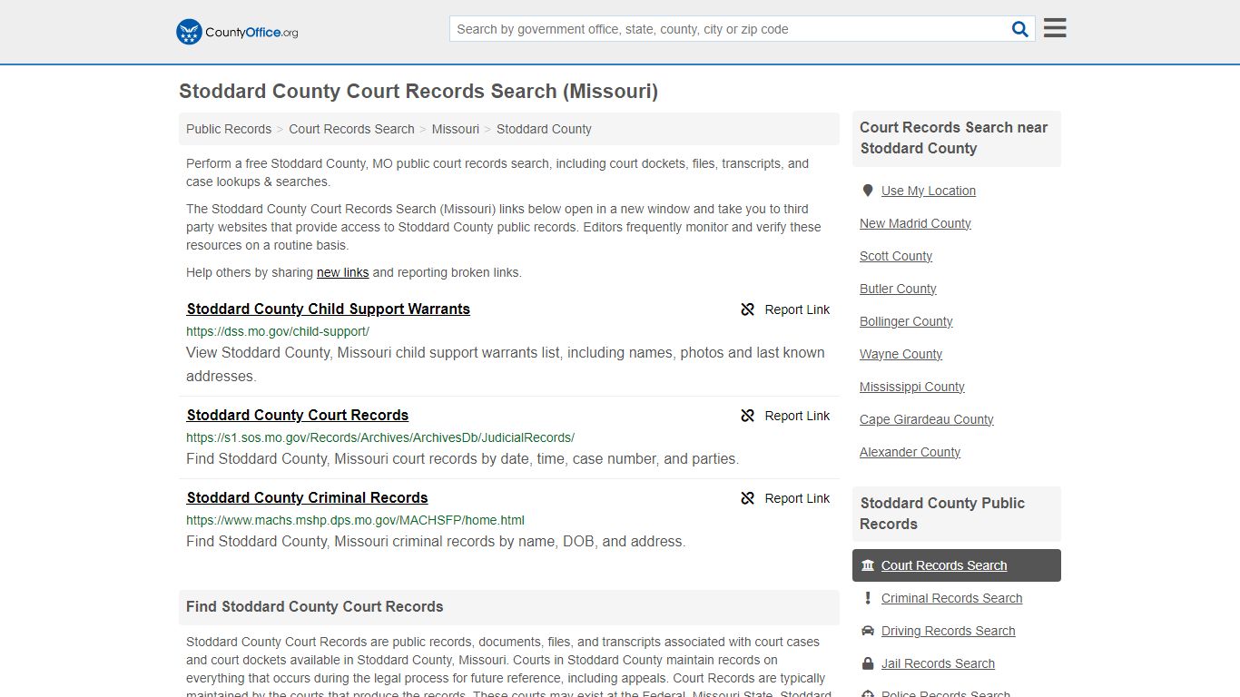 Court Records Search - Stoddard County, MO (Adoptions, Criminal, Child ...
