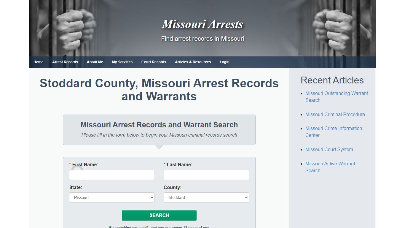 Stoddard County, Missouri Arrest Records and Warrants