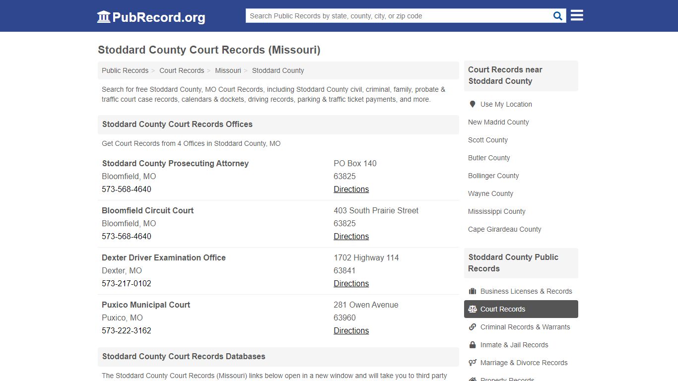 Free Stoddard County Court Records (Missouri Court Records) - PubRecord.org